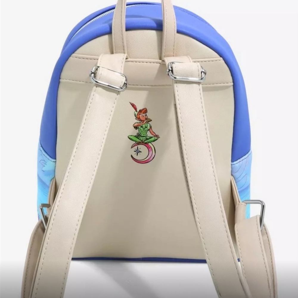 Disney Loungefly Peter Pan Lost Boys Skipping Over River Rocks Mini Backpack NWT - Picture 3 of 15